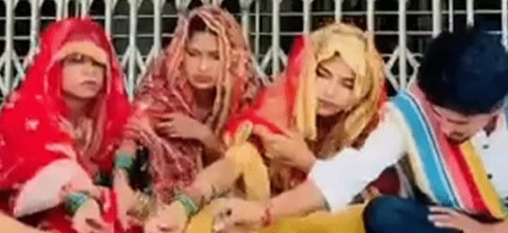अमरोहा में एक दूल्हा तीन दुल्हन रील बनाने वाली सगी बहनों ने कैमरामैन से रचाई शादी