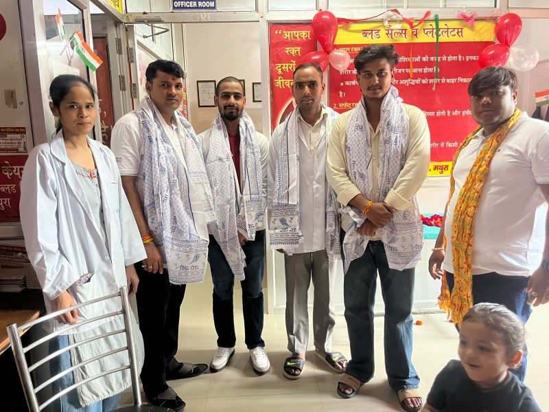 JCI माथुरा एलीट ने आयोजित किया रक्तदान शिविर 30 यूनिट रक्त एकत्र